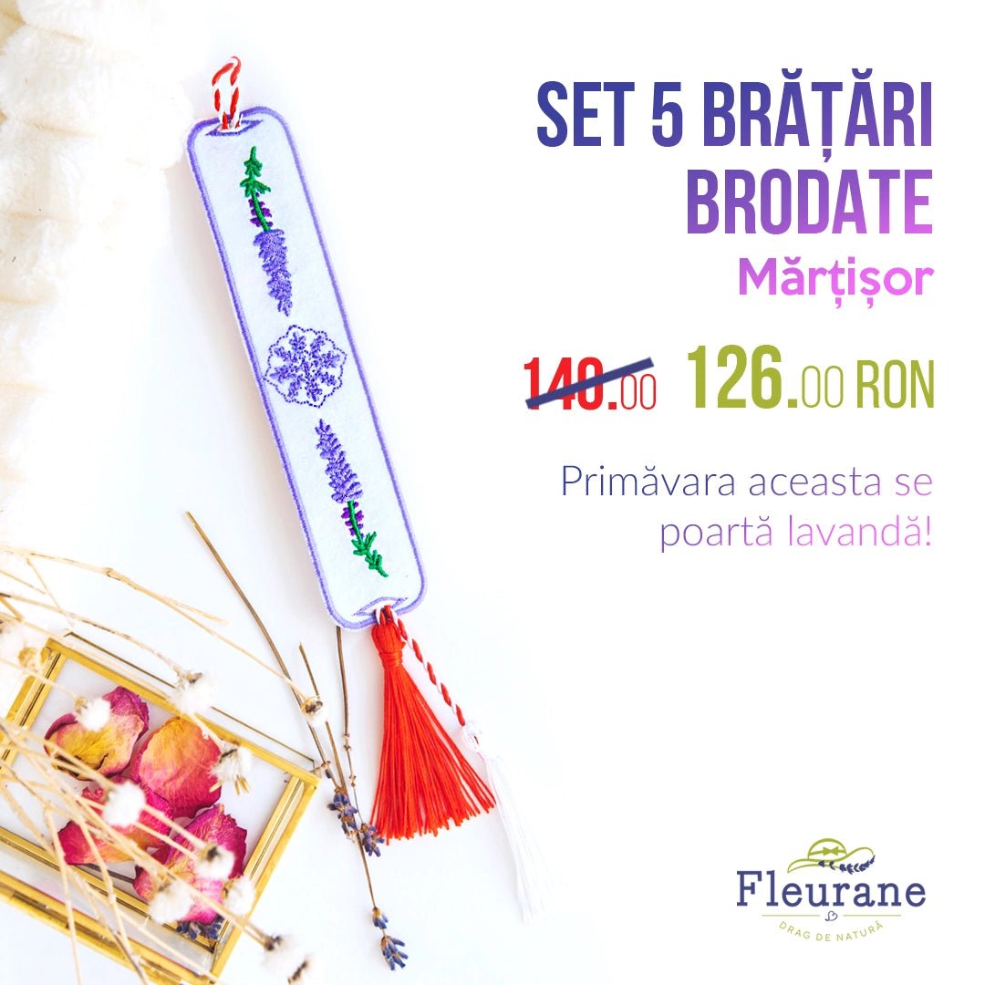 Set 5 bratari brodate cu design unic Fleurane - Fleurane.ro