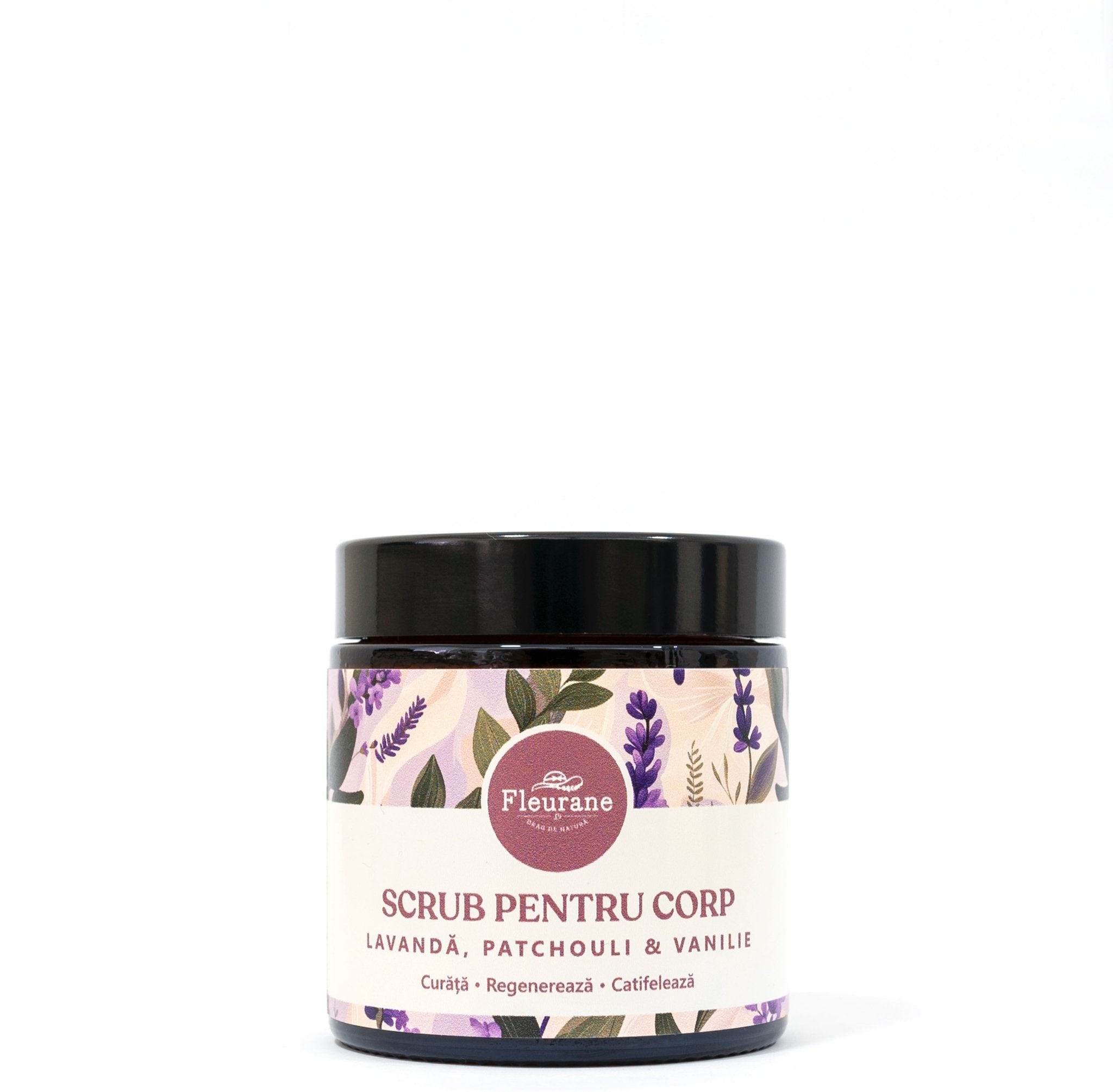 Scrub de Corp cu Lavanda & Patchouli & Vanilie - Exfoliere Aromată - Fleurane.ro
