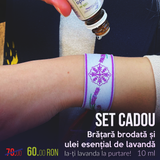 Set bratara brodata si ulei esential pur de lavanda 10 ml