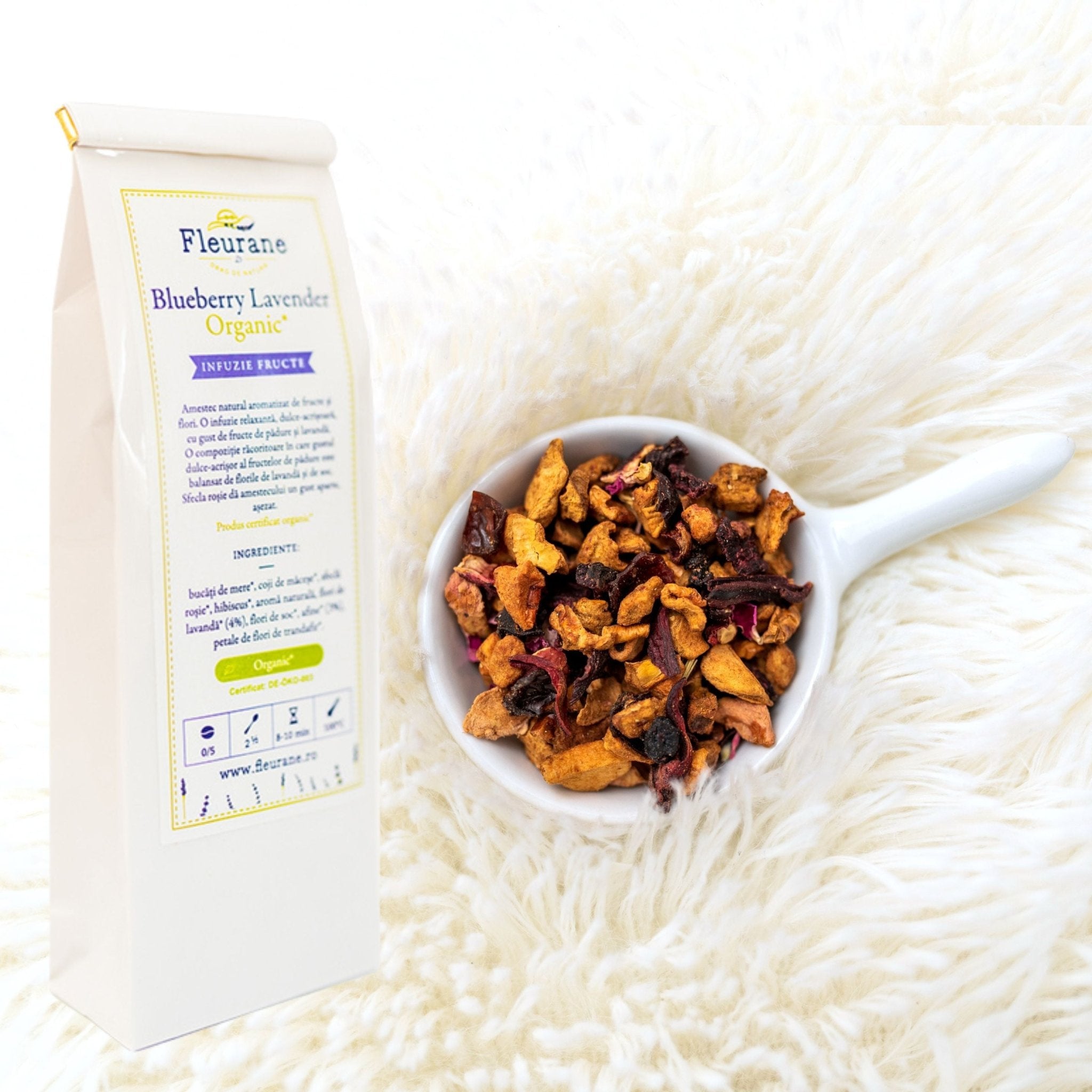 Ceai de Lavanda Organic Blueberry Lavender – Relaxare si Rasfat - Fleurane.ro