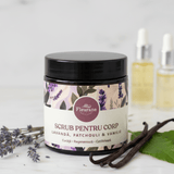 Scrub de Corp cu Lavanda & Patchouli & Vanilie - Exfoliere Aromată - Fleurane.ro