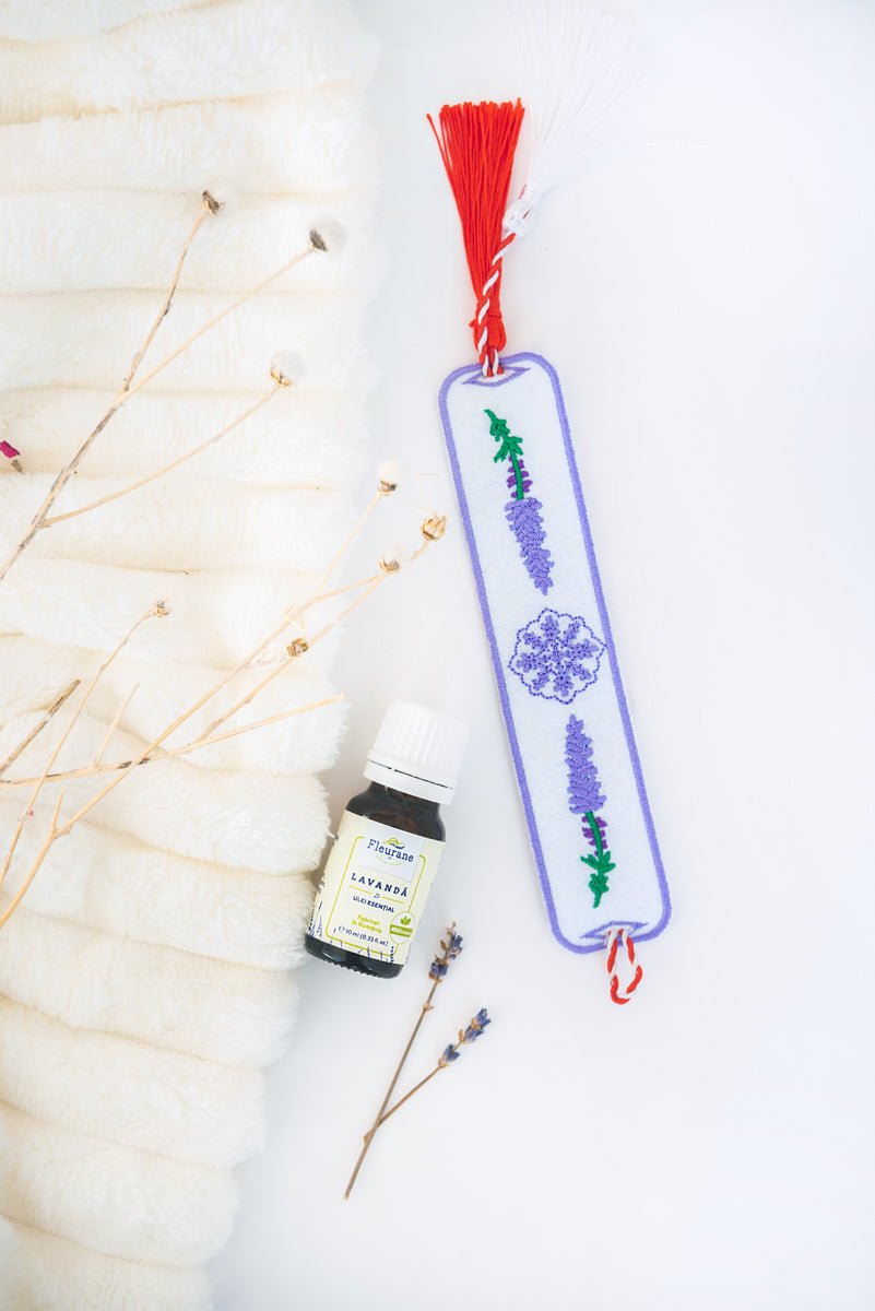 Set bratara brodata si ulei esential pur de lavanda 10 ml - Fleurane.ro